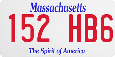 MA license plate 152HB6