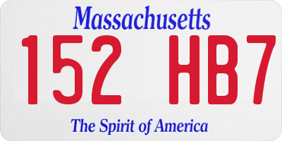 MA license plate 152HB7