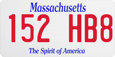 MA license plate 152HB8