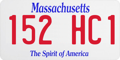 MA license plate 152HC1