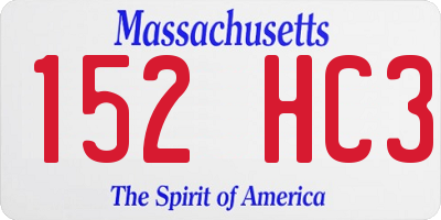 MA license plate 152HC3