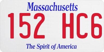 MA license plate 152HC6