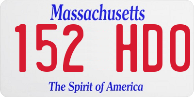 MA license plate 152HD0