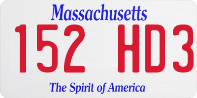 MA license plate 152HD3