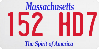 MA license plate 152HD7