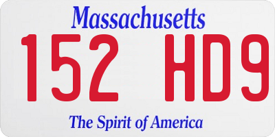 MA license plate 152HD9