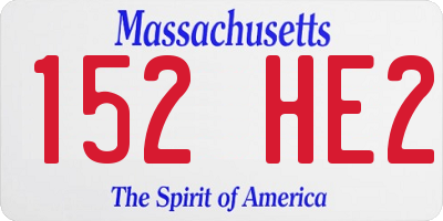 MA license plate 152HE2