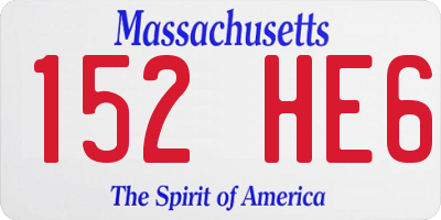 MA license plate 152HE6
