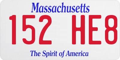MA license plate 152HE8