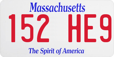 MA license plate 152HE9