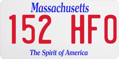 MA license plate 152HF0