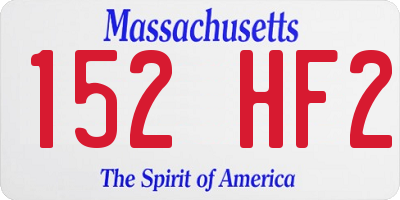 MA license plate 152HF2