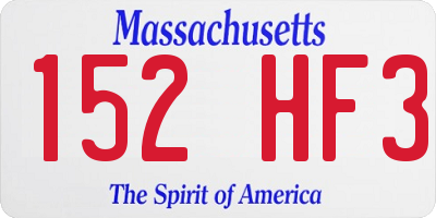 MA license plate 152HF3