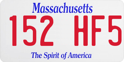 MA license plate 152HF5