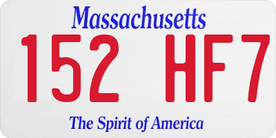 MA license plate 152HF7