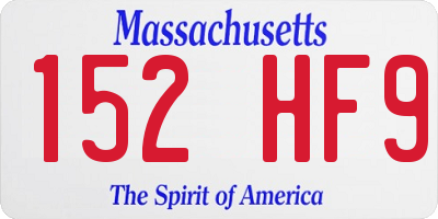 MA license plate 152HF9