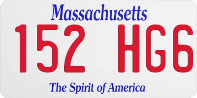 MA license plate 152HG6