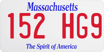 MA license plate 152HG9