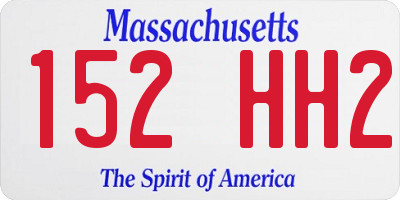 MA license plate 152HH2