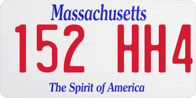 MA license plate 152HH4