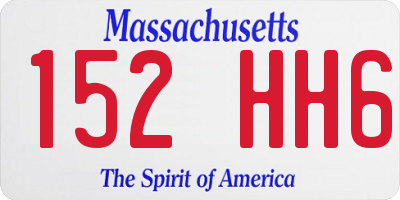 MA license plate 152HH6