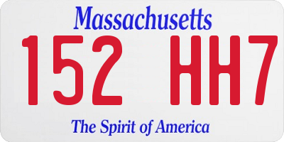 MA license plate 152HH7