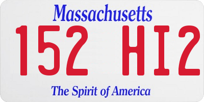 MA license plate 152HI2