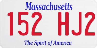 MA license plate 152HJ2