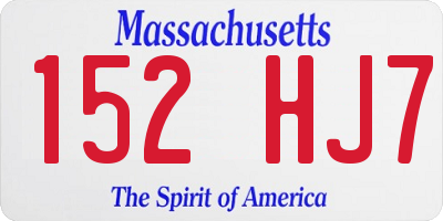 MA license plate 152HJ7
