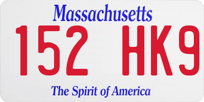 MA license plate 152HK9