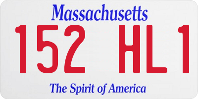 MA license plate 152HL1