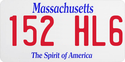 MA license plate 152HL6