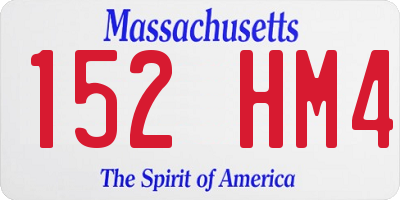 MA license plate 152HM4