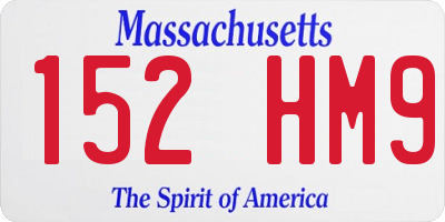 MA license plate 152HM9