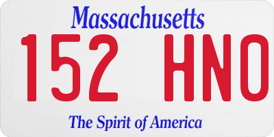 MA license plate 152HN0