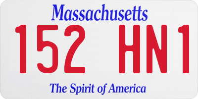 MA license plate 152HN1