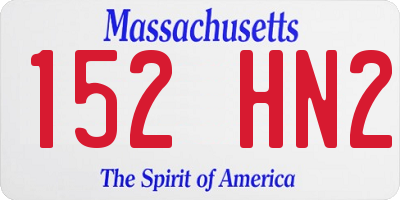 MA license plate 152HN2