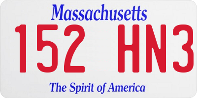 MA license plate 152HN3