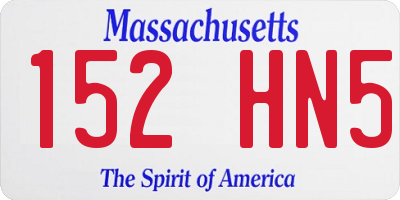 MA license plate 152HN5