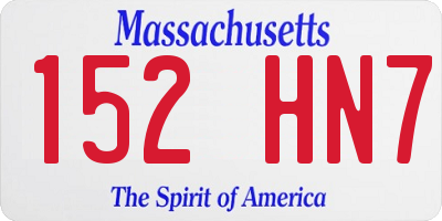 MA license plate 152HN7