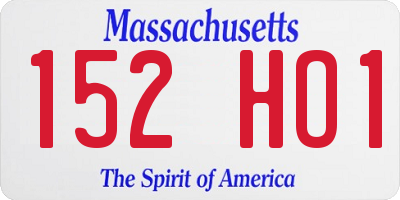 MA license plate 152HO1
