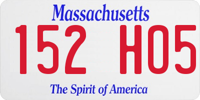 MA license plate 152HO5