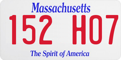 MA license plate 152HO7