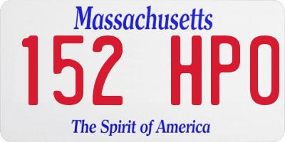 MA license plate 152HP0