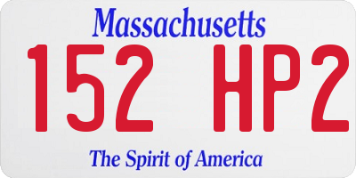 MA license plate 152HP2