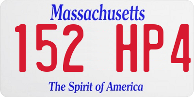 MA license plate 152HP4
