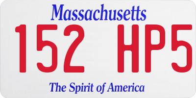 MA license plate 152HP5