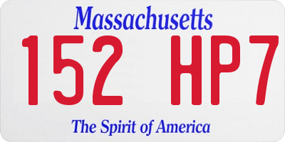 MA license plate 152HP7