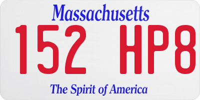 MA license plate 152HP8