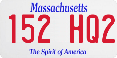 MA license plate 152HQ2